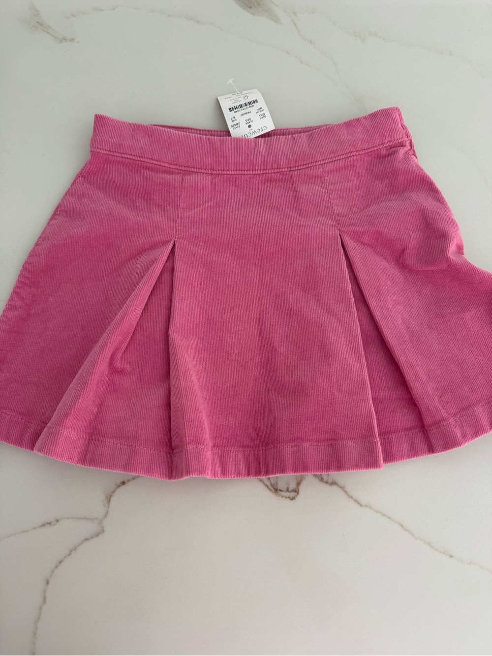 Jcrew Crewcuts Pink Corduroy Pleated Skater Skirt size 6-7